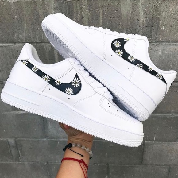 Nike Shoes | Custom Daisy Flower Air Force Shoes | Poshmark